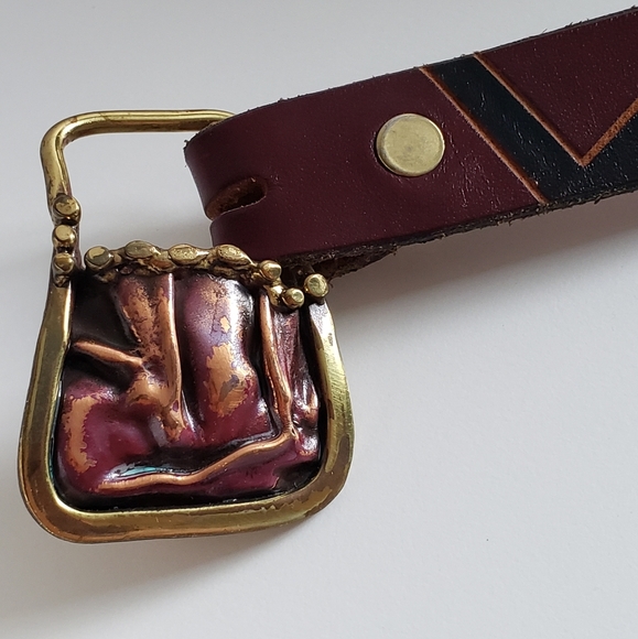 Vintage Boho Western leather belt - Picture 5 of 8